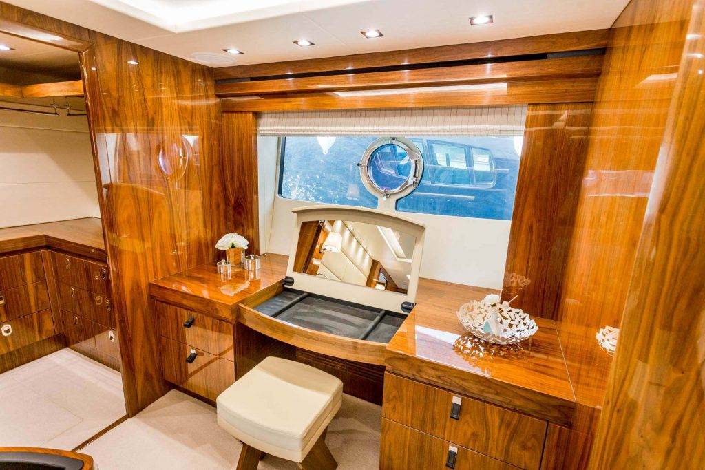 stardust yacht charter main suite vanity