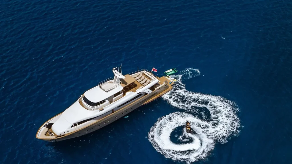 imagine yacht charter aerial shot