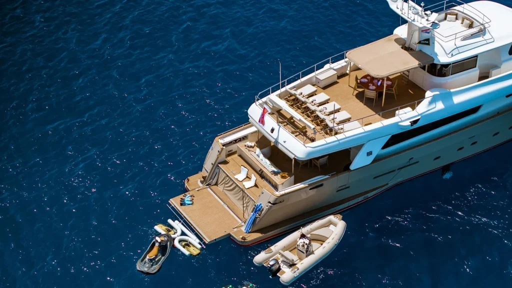 imagine yacht charter aft decks view