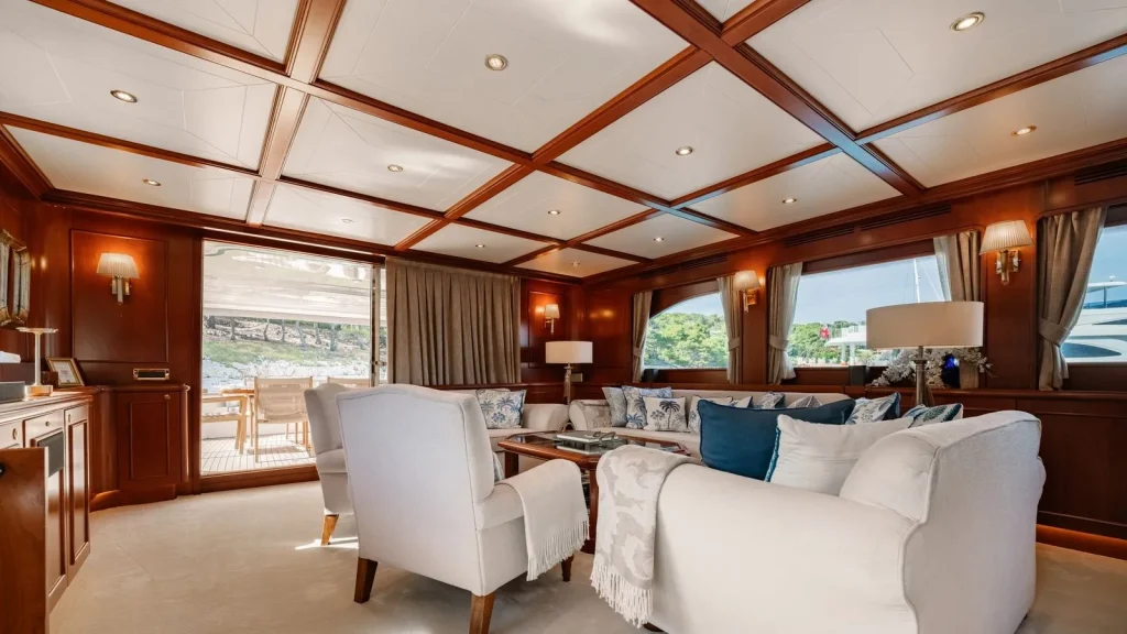 imagine yacht charter main deck salon view