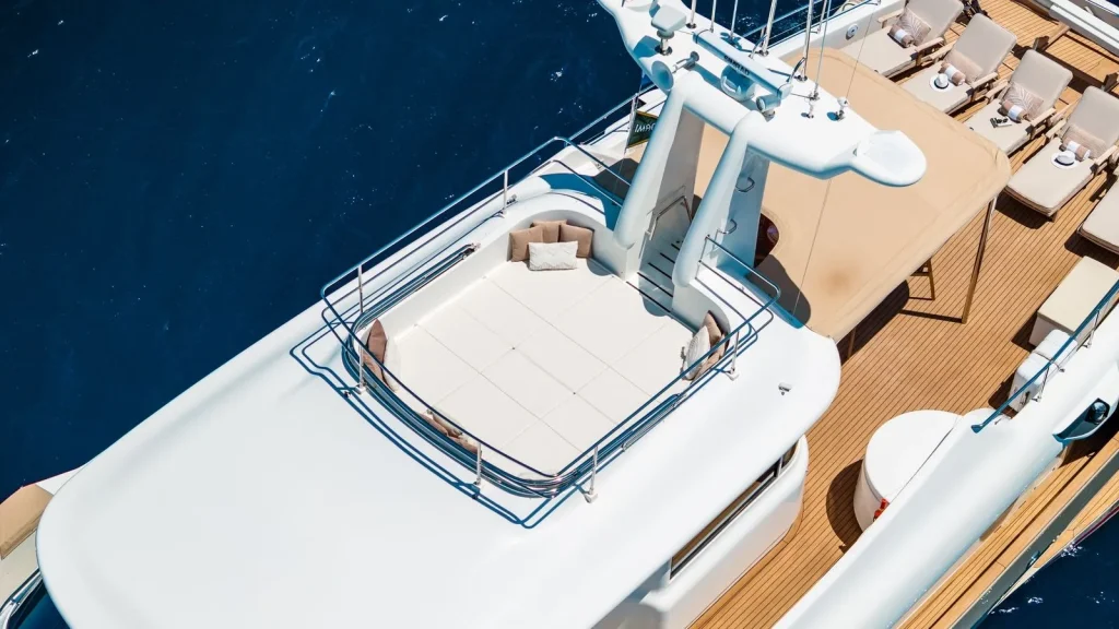 imagine yacht charter top deck sunbathing area