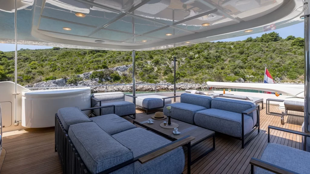 klobuk yacht charter outdoor seating area