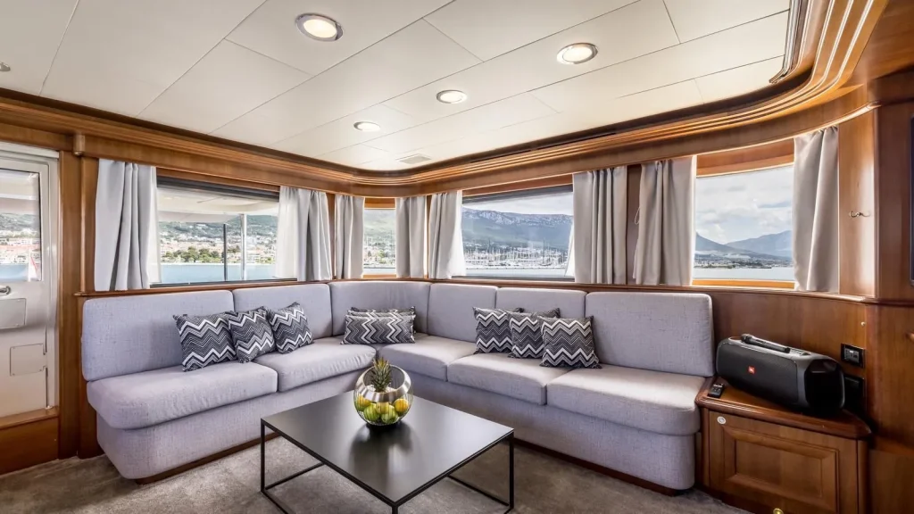 klobuk yacht charter sky lounge sofa