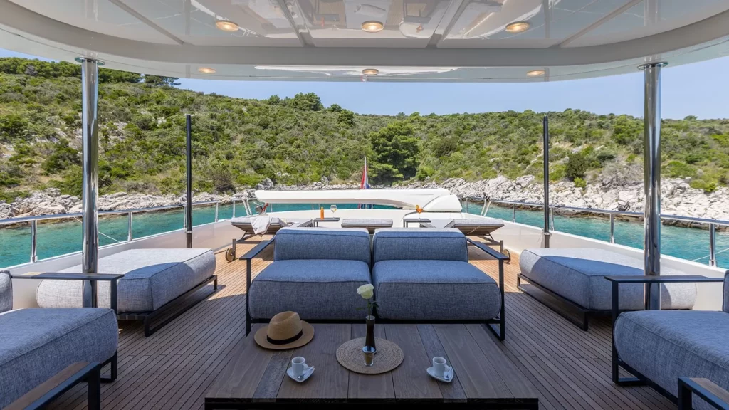 klobuk yacht charter sundeck lounge