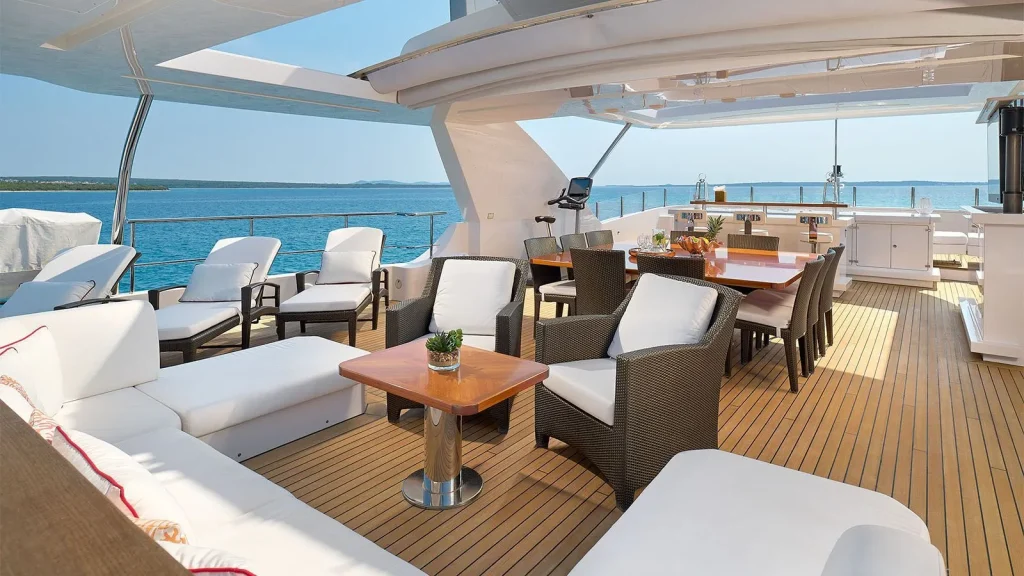 lady mrd yacht charter sundeck area view