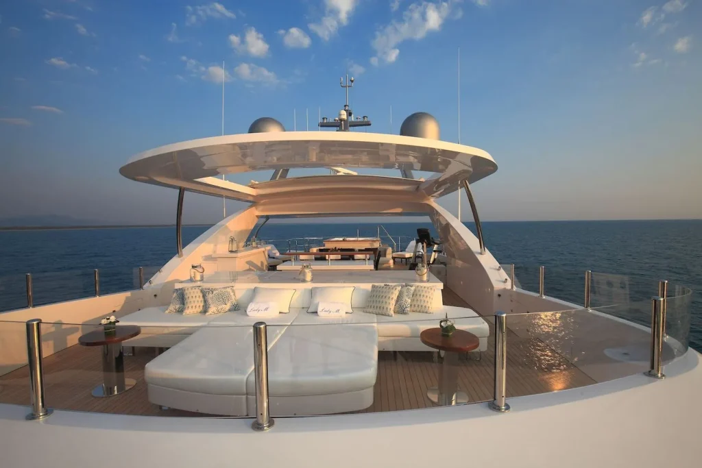 lady mrd yacht charter sundeck front to aft