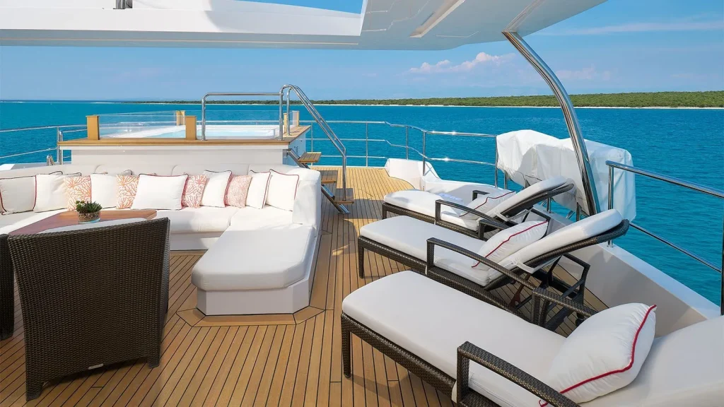 lady mrd yacht charter sundeck sunbeds