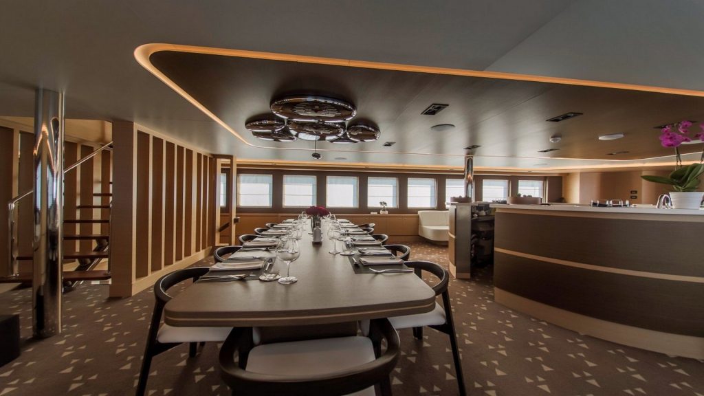 aiaxaia yacht charter dining area side view