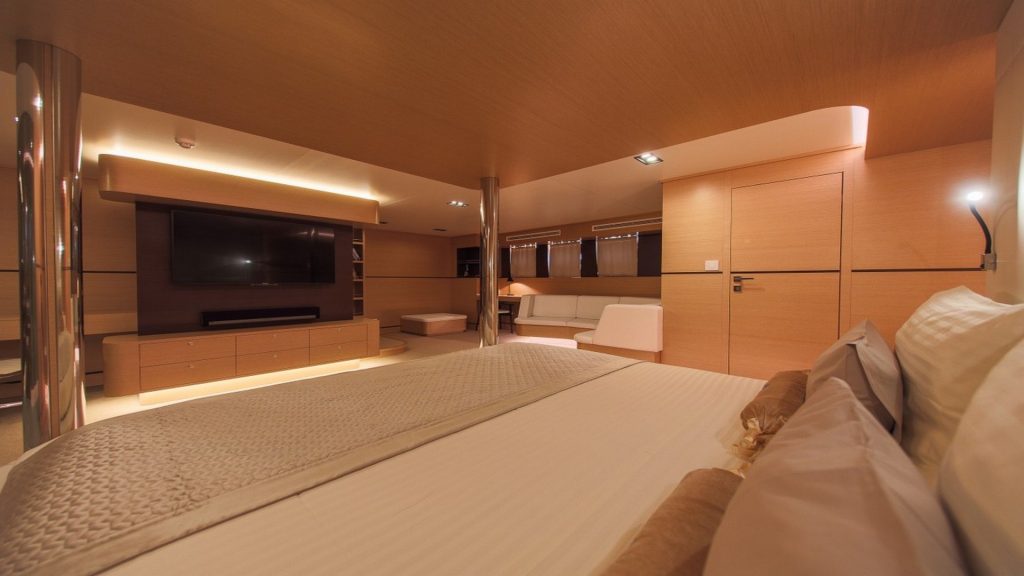 aiaxaia yacht charter master cabin tv