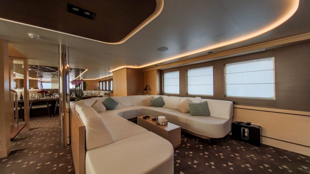 aiaxaia yacht charter tv lounge area