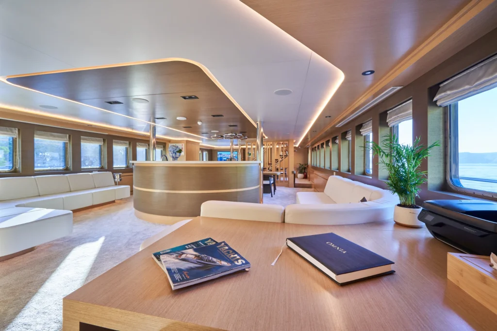 omnia yacht charter main deck salon