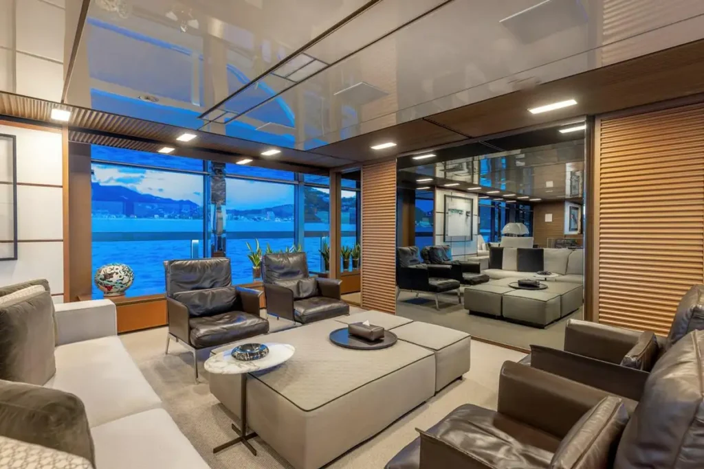 seven sins yacht charter main deck lounge