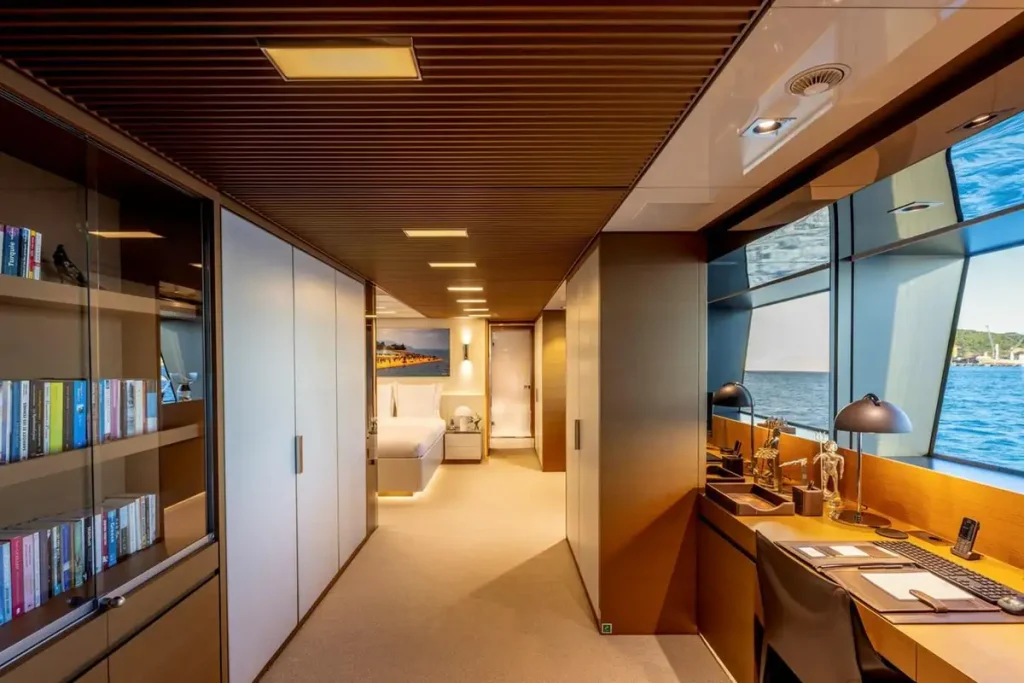seven sins yacht charter master office area