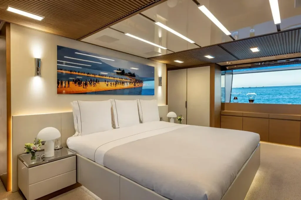 seven sins yacht charter master suite view