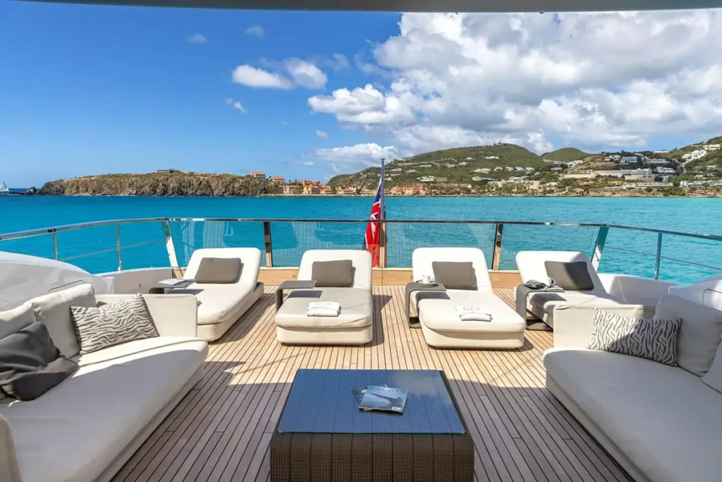 seven sins yacht charter sun loungers