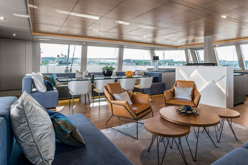 sunreef 7x catamaran yacht interior main salon area
