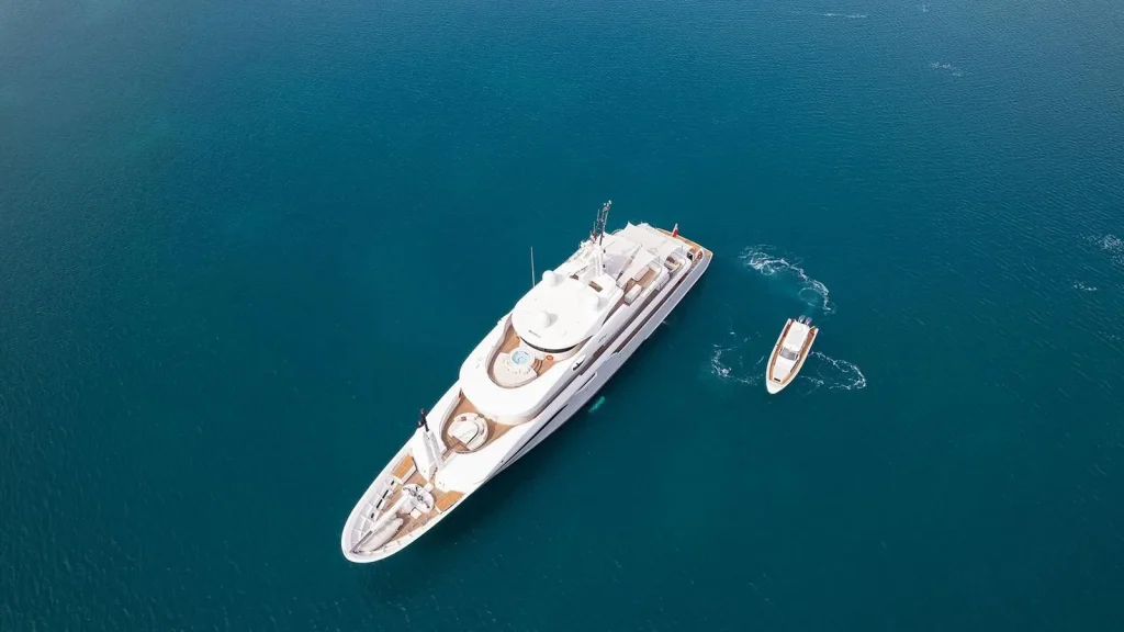 taleya yacht charter aerial view