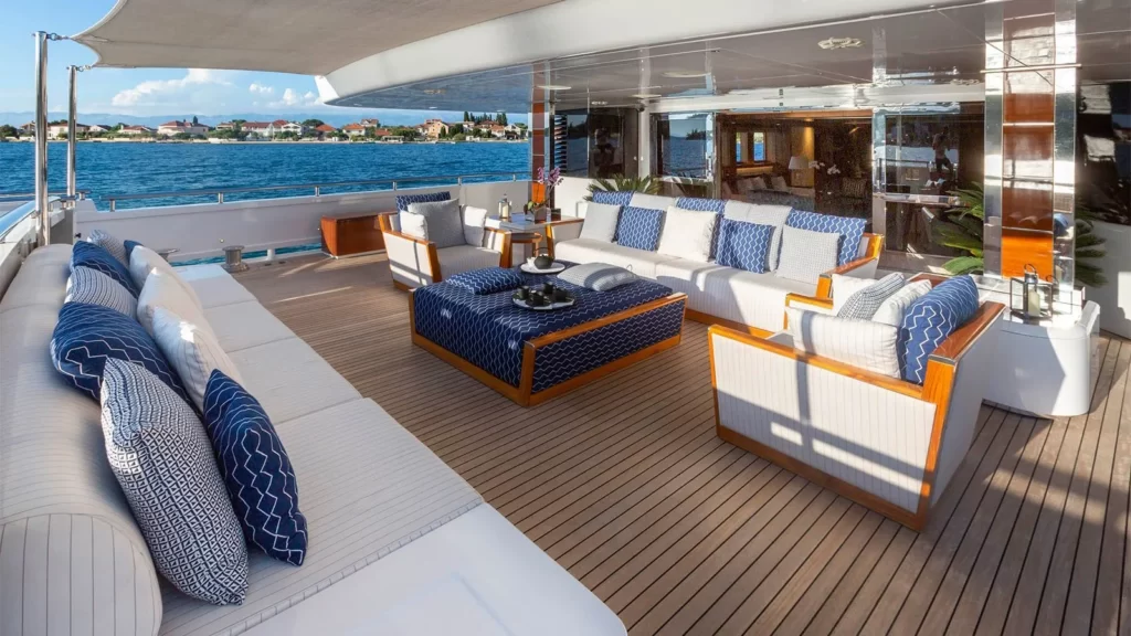 taleya yacht charter main deck aft sofa