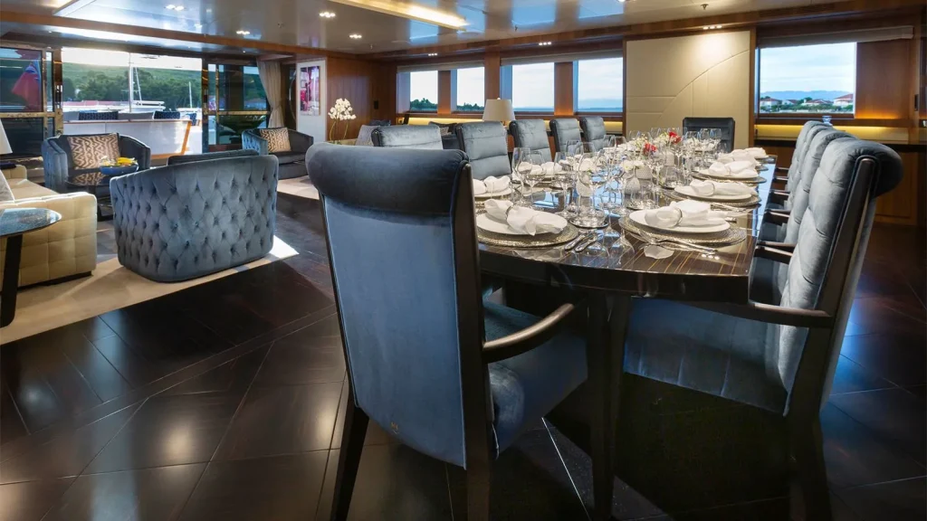 taleya yacht charter main deck dining area