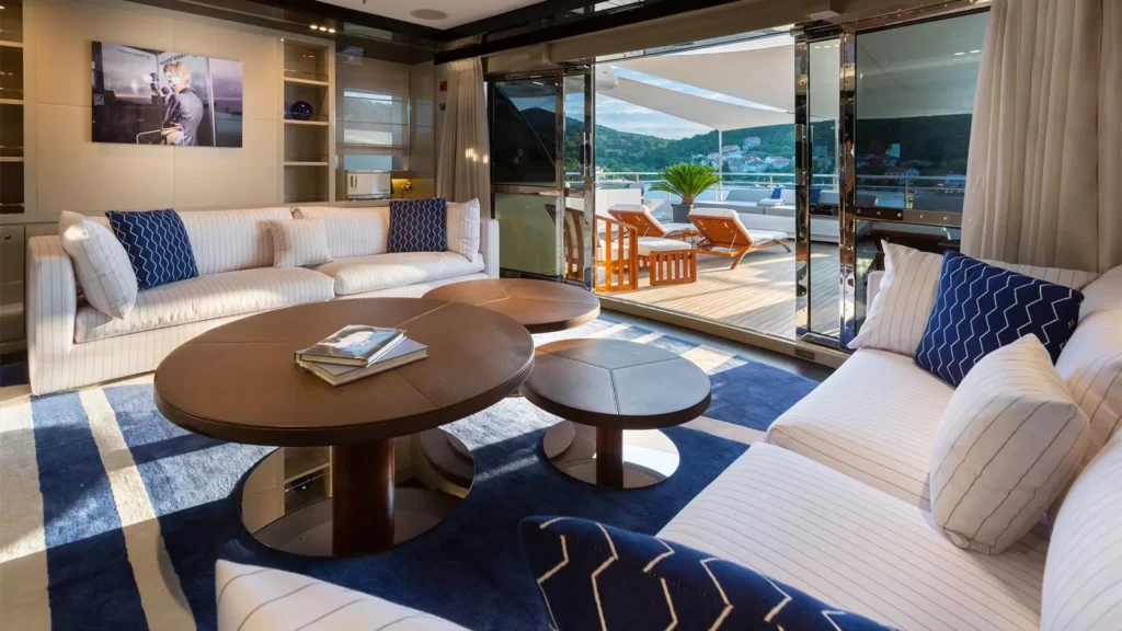 taleya yacht charter sundeck indoor lounge