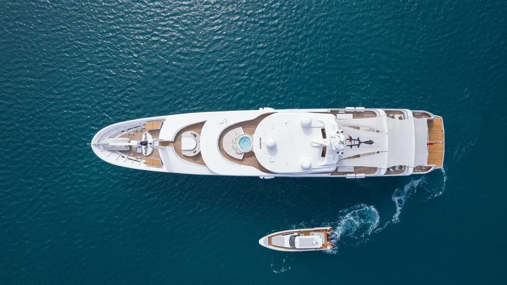 taleya yacht charter view from above