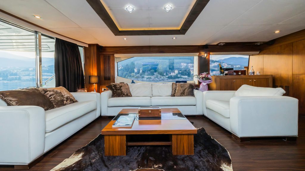 the best way yacht charter salon seating area