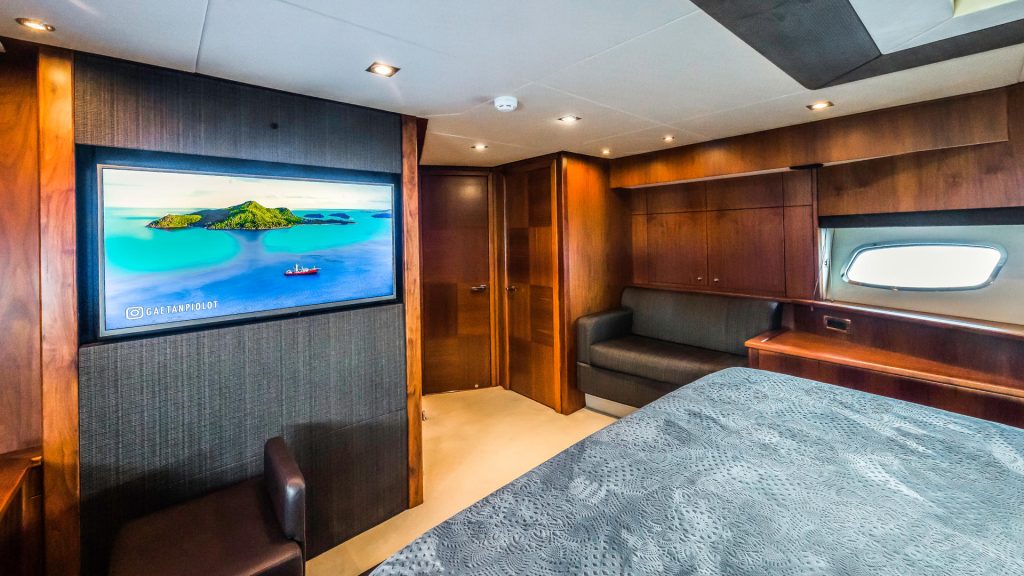 the best way yacht charter vip cabin tv