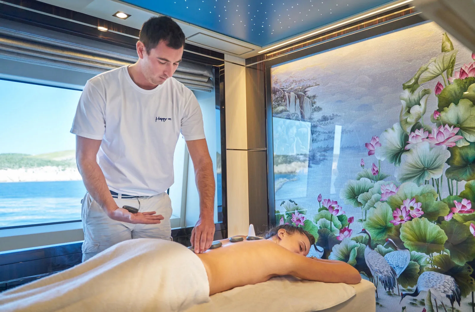 wellness on a yacht charter massage
