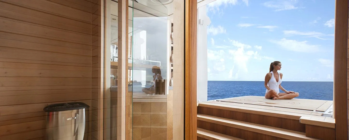 wellness on a yacht charter sauna