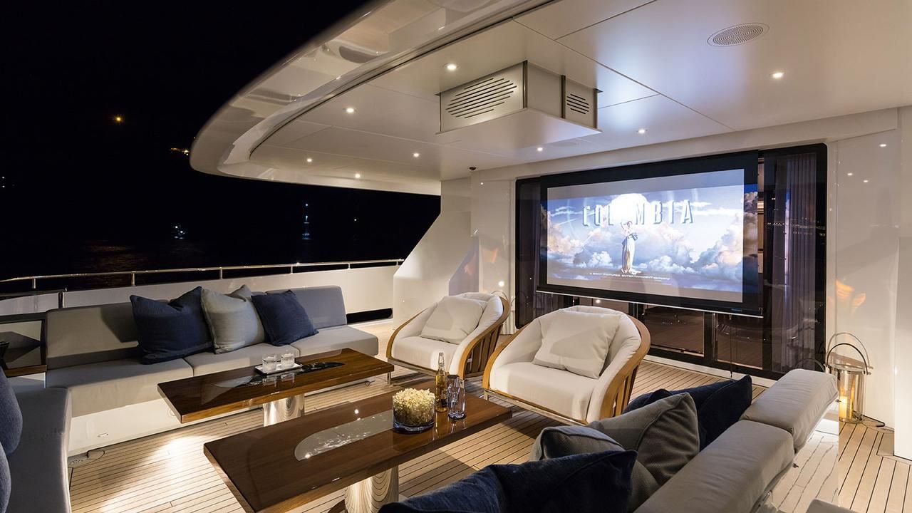 yacht cinema during the night