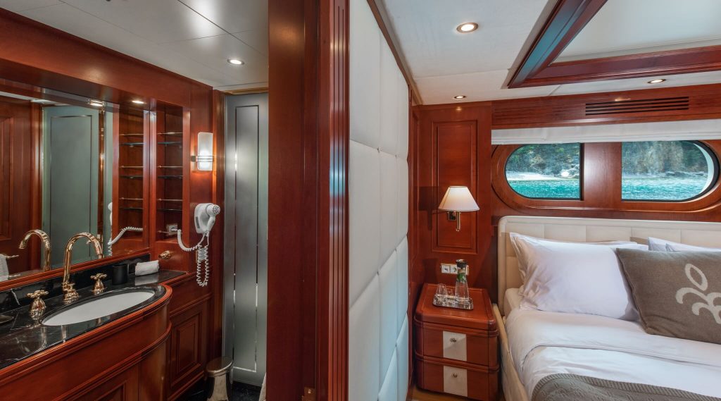 Tirea yacht charter double cabin ensuite view