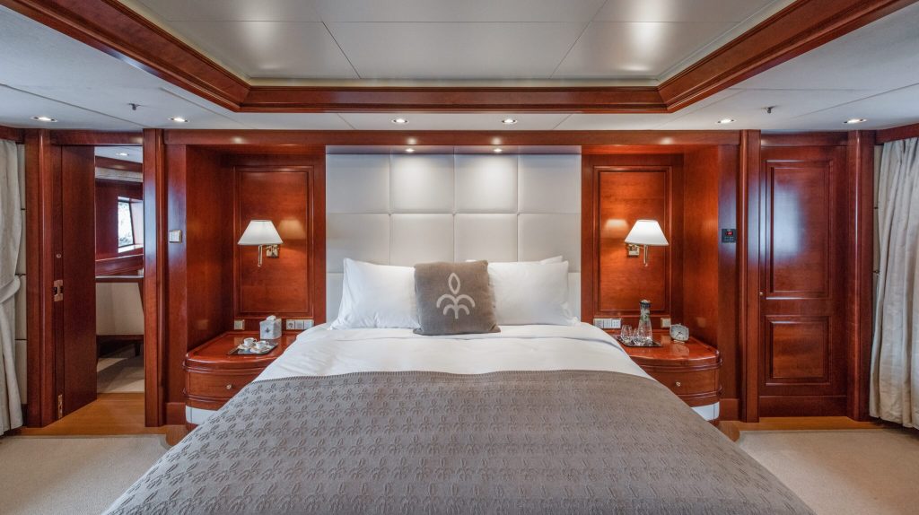 Tirea yacht charter master suite bed