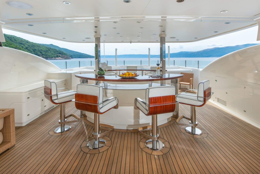 Tirea yacht charter sundeck bar