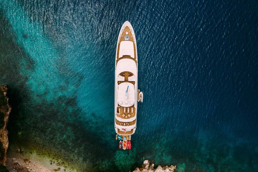 Tirea yacht charter top down view