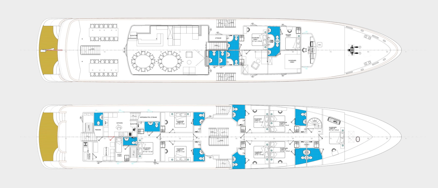 agape rose yacht charter layout