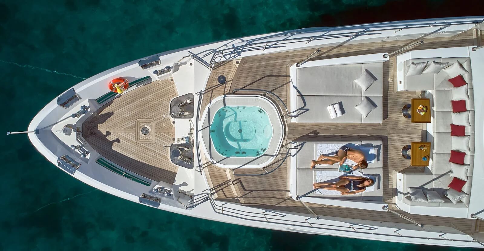 types of charter yachts - Bow Jacuzzi on a yacht charter in croatia
