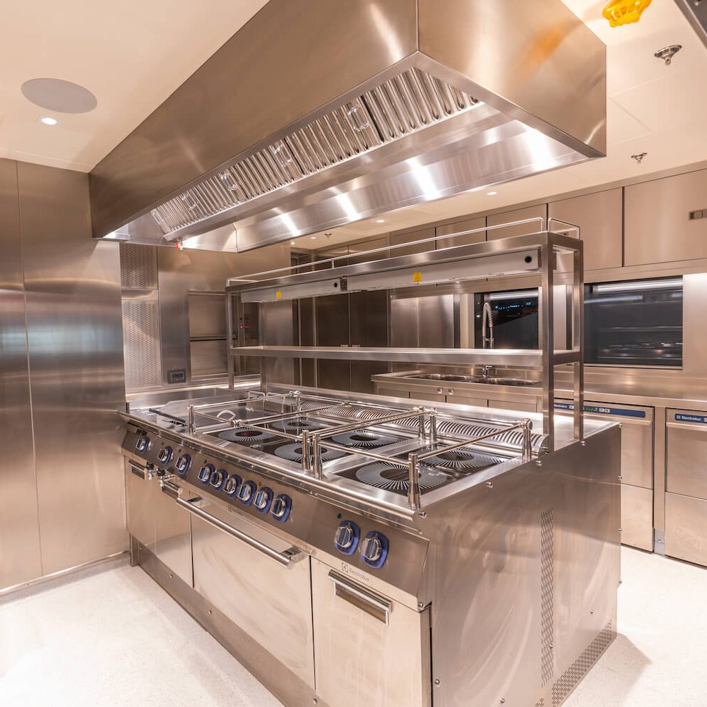 yacht dining experience galley with stoves