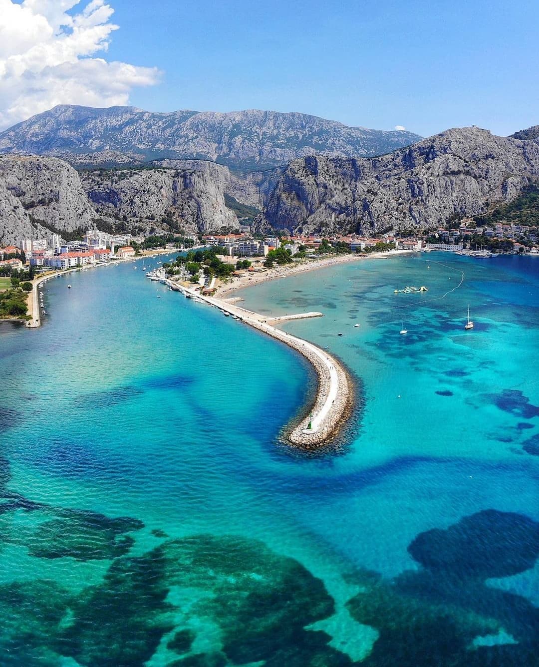 Yacht Charter in Trogir aerial view of Omiš