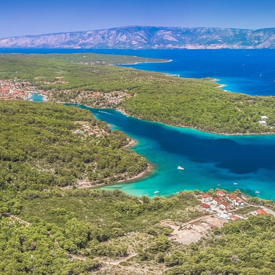 Yacht Charter in Vis aerial view of Hvar Island