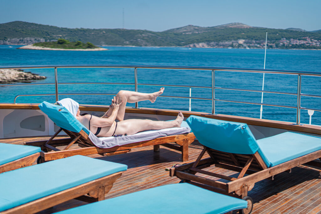 riva yacht charter sun loungers