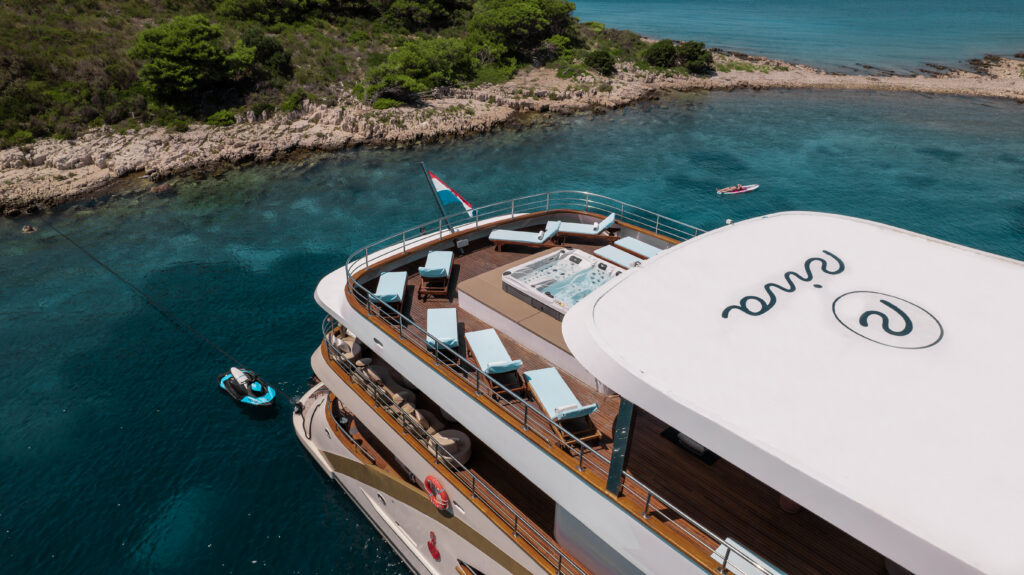 riva yacht charter view from above