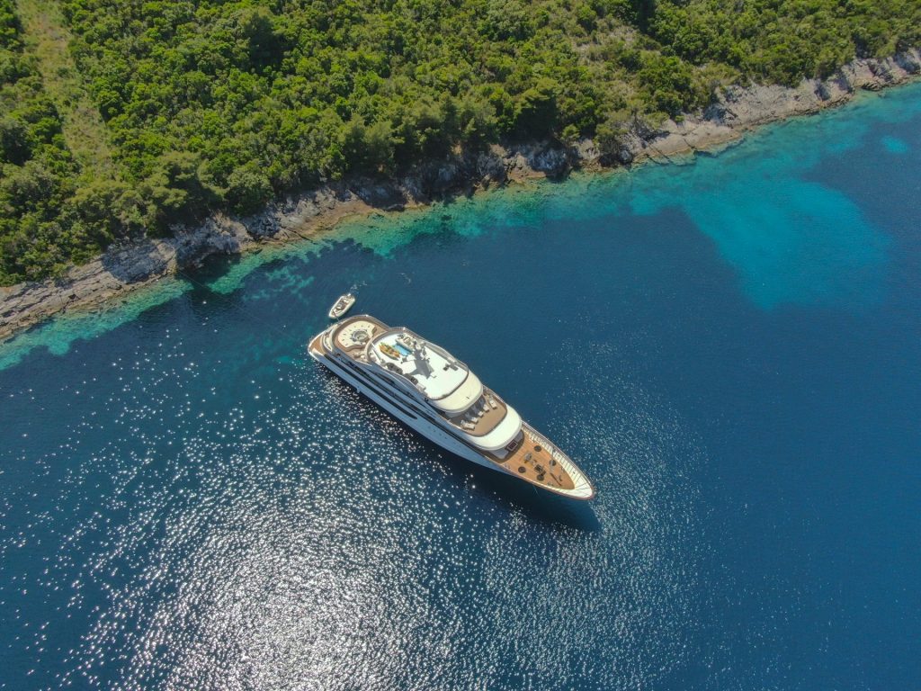 anthea yacht charter view from above