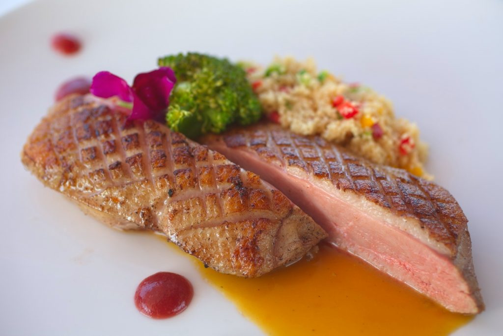anthea yacht charter served duck breast