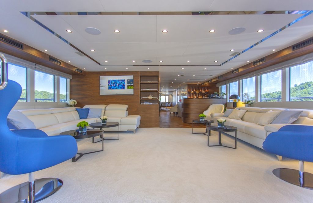 anthea yacht charter salon area and a private bar