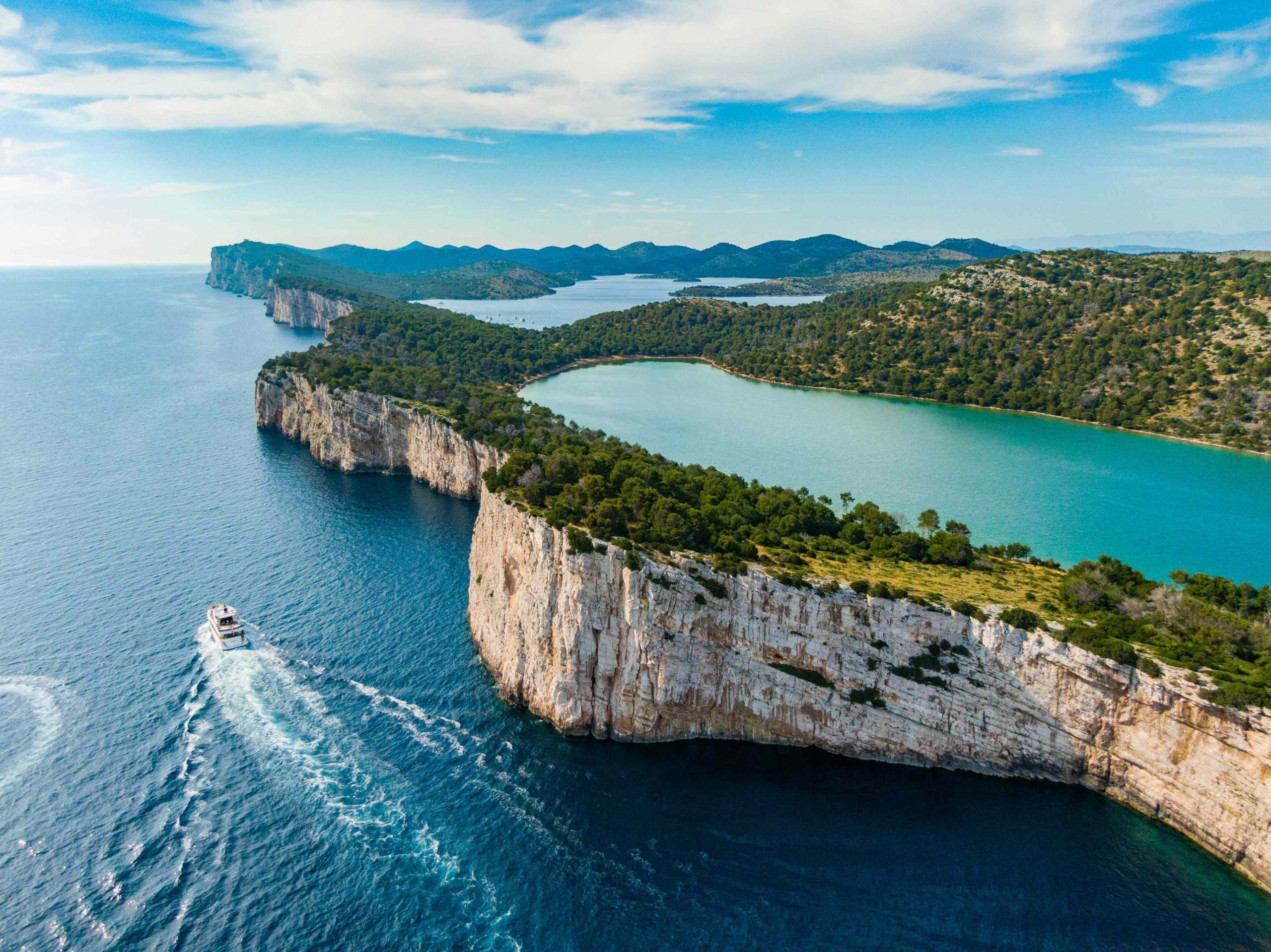 yacht charter in cruising next to the national park Kornati in Croatia 