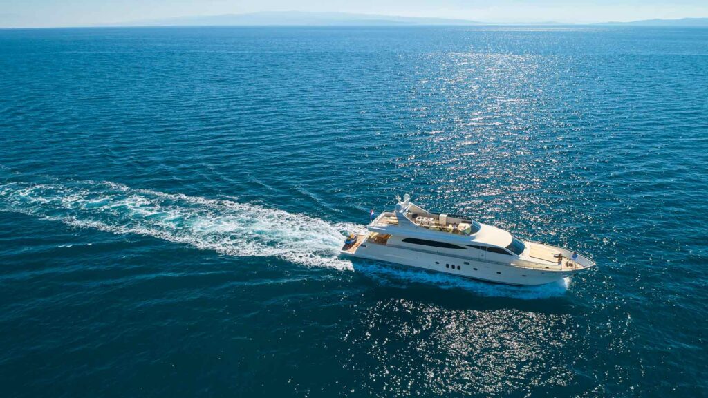 starboard side view yacht in adriatic sea