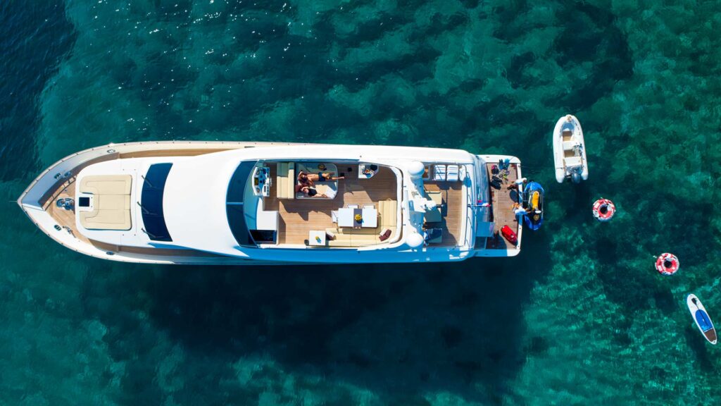 top down view of yacht karisma