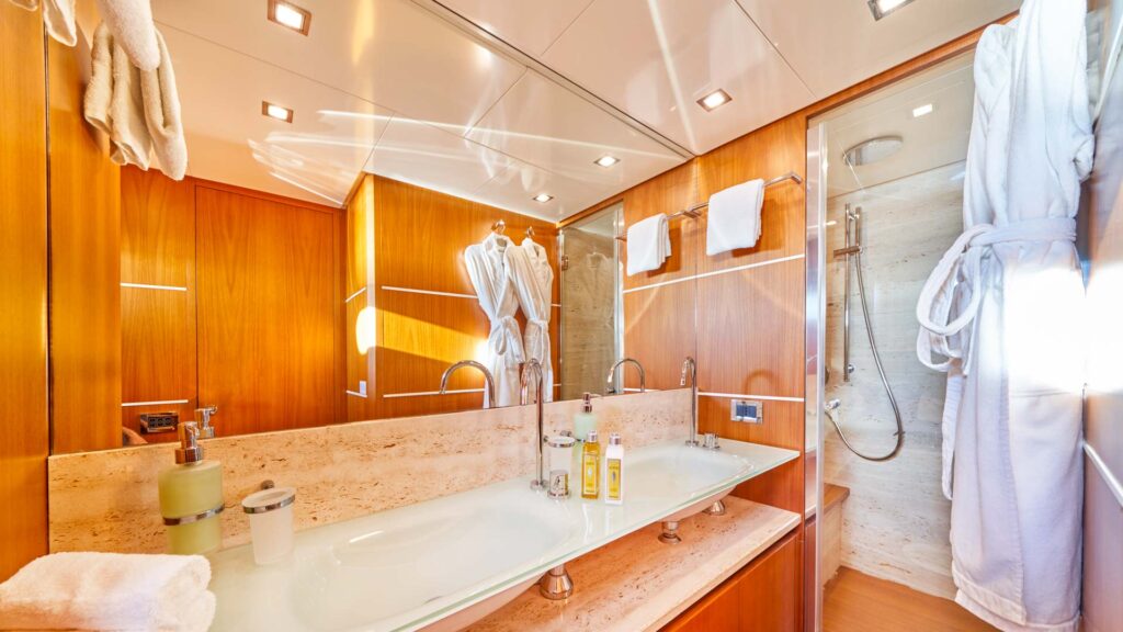 double sink in a yacht bathroom