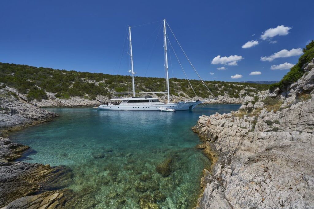 lady gita yacht charter at anchor in croatia