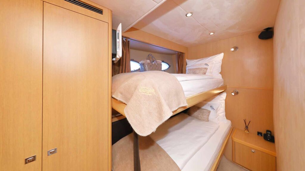insieme yacht charter bunk bed cabin